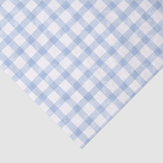 Papier Mousseline Aquarelle En vichy bleu (Détail)