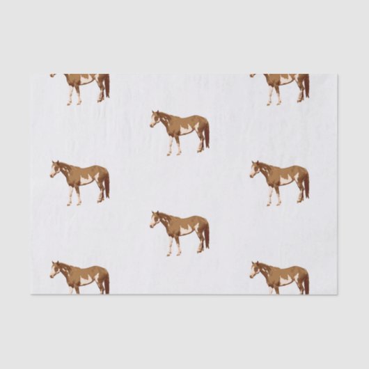 Papier Mousseline Aquarelle équestre du Cheval de peinture américain (Recto)