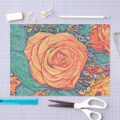 Papier Mousseline Aquarelle et crayon Rose Peachy (Artisanat)