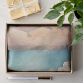 Papier Mousseline Aquarelle été voyage tropical rétro bus (Cadeau)