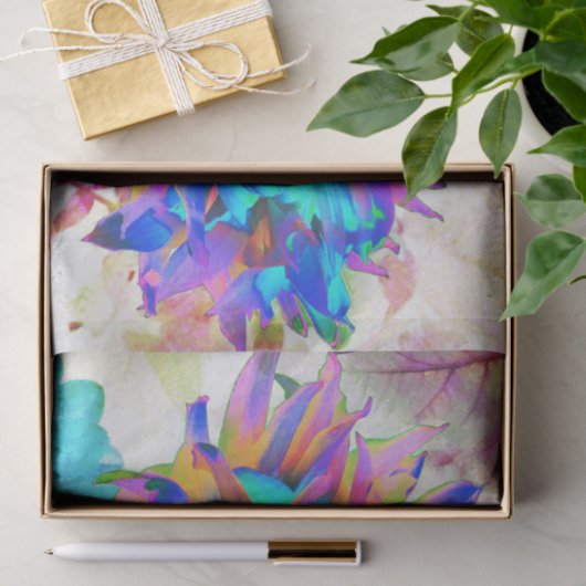 Papier Mousseline Aquarelle étonnante Rainbow Cactus Dahlia (Cadeau)