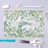 Papier Mousseline Aquarelle Eucalyptus Feuille Motif botanique (Artisanat)