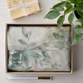 Papier Mousseline Aquarelle Eucalyptus Verdure sur découpage crème (Cadeau)