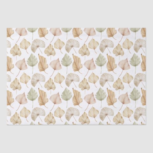 Papier Mousseline Aquarelle exotique Palm Feuilles (Recto)