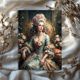 Papier Mousseline Aquarelle femme victorienne vintage avec roses ros