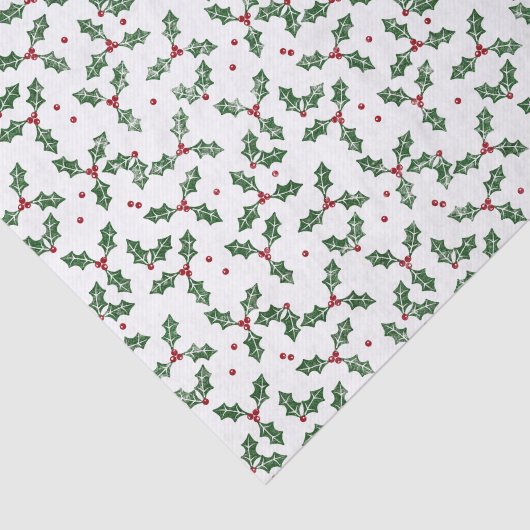 Papier Mousseline Aquarelle Festive Noël Holly