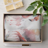 Papier Mousseline Aquarelle Flamant rose rose (Cadeau)