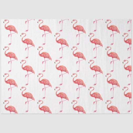 Papier Mousseline Aquarelle Flamant rose série Design 1 (Recto)