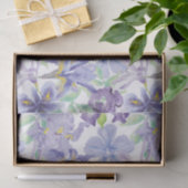 Papier Mousseline Aquarelle fleur d'Iris jaune violet (Cadeau)