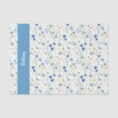 Papier Mousseline Aquarelle Fleur sauvage bleu (Recto)