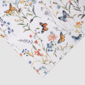 Papier Mousseline Aquarelle fleur sauvage papillon Emballage (Détail)