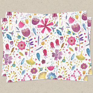 Papier Mousseline Aquarelle Fleur sauvage Peinture botanique