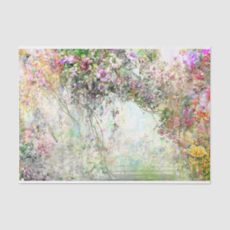 Papier Mousseline Aquarelle Fleurs Abstraites près de l'étang