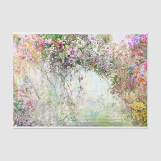 Papier Mousseline Aquarelle Fleurs Abstraites près de l'étang (Recto)