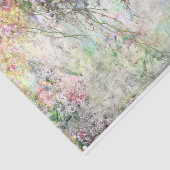 Papier Mousseline Aquarelle Fleurs Abstraites près de l'étang (Détail)