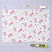 Papier Mousseline Aquarelle Fleurs de Noël et verdure (Artisanat)