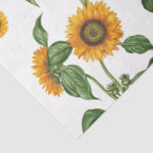 Papier Mousseline Aquarelle Fleurs de soleil Botanique Foliage Verdu (Détail)