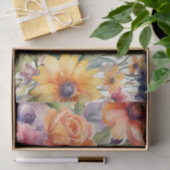 Papier Mousseline Aquarelle Fleurs d'été (Cadeau)