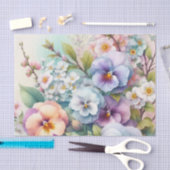 Papier Mousseline Aquarelle Fleurs en pastels doux (Artisanat)