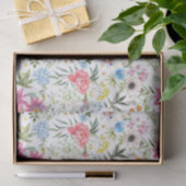 Papier Mousseline Aquarelle Fleurs Jardins Mixtes (Cadeau)