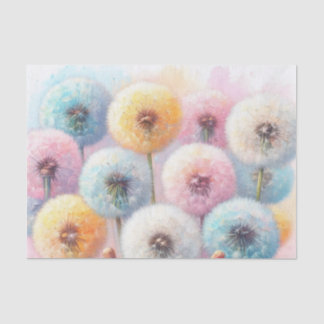 Papier Mousseline Aquarelle Fleurs pandelions doux pastels