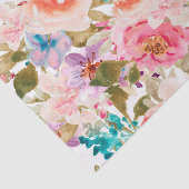 Papier Mousseline Aquarelle Floral Découpage avec Pink et Peach (Détail)