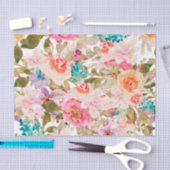 Papier Mousseline Aquarelle Floral Découpage avec Pink et Peach (Artisanat)