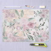 Papier Mousseline aquarelle florale (Artisanat)