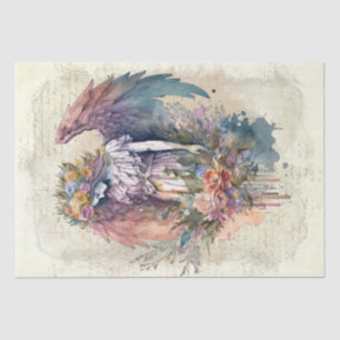 Papier Mousseline Aquarelle florale Angel