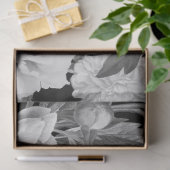 Papier Mousseline Aquarelle florale Black & White Peonies (Cadeau)