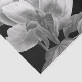 Papier Mousseline Aquarelle florale Black & White Peonies (Détail)