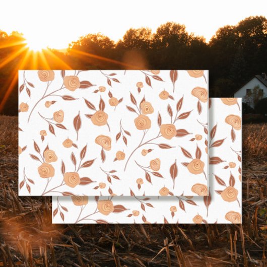 Papier Mousseline Aquarelle Florale Boho Peach Moderne Vine Decoupag