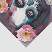 Papier Mousseline Aquarelle florale de femme Zombie (Détail)