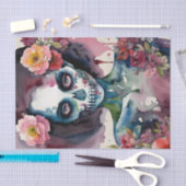 Papier Mousseline Aquarelle florale de femme Zombie (Artisanat)