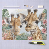 Papier Mousseline Aquarelle Florale de la Giraffe Cute (Artisanat)