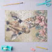 Papier Mousseline Aquarelle Florale de la Giraffe Cute (Artisanat)