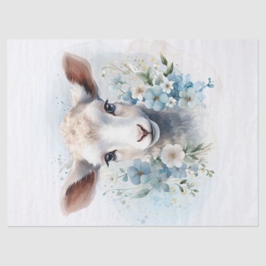 Papier Mousseline Aquarelle florale de mouton (Recto)