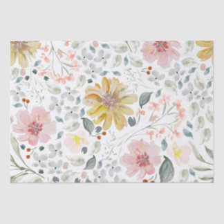 Papier Mousseline Aquarelle florale de printemps 
