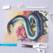 Papier Mousseline Aquarelle florale de serpent (Artisanat)