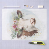 Papier Mousseline Aquarelle florale de vache (Artisanat)