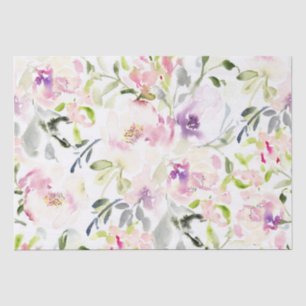 Papier Mousseline Aquarelle florale expressive et libre de printemps