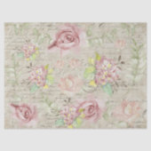 Papier Mousseline Aquarelle florale Fleurs roses Ephémère Découpage (Recto)