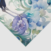 Papier Mousseline Aquarelle florale Peacock (Détail)