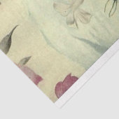 Papier Mousseline Aquarelle Florale rose et bleu (Détail)