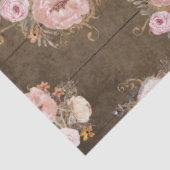 Papier Mousseline Aquarelle florale rustique Script Ephémère Découpa (Détail)