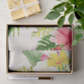 Papier Mousseline Aquarelle florale tropicale hawaïenne (Cadeau)
