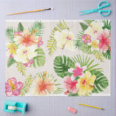 Papier Mousseline Aquarelle florale tropicale hawaïenne (Artisanat)