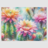 Papier Mousseline Aquarelle Flower Succulent Cactus Découpage (Recto)