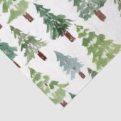 Papier Mousseline Aquarelle Forêt d'hiver de pins rustiques (Détail)