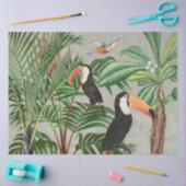 Papier Mousseline Aquarelle Forêt tropicale et Oiseaux du Toucan (Artisanat)